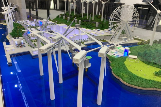日立（HITACHI）公司展示的風力機整合系統