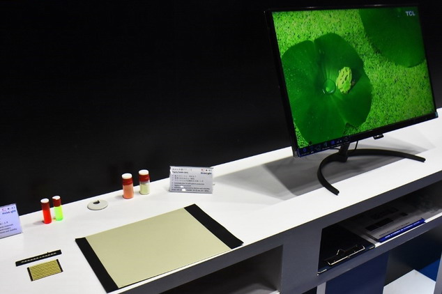 新華光能展出利用量子點製作之顯示器，色彩飽和度超過現行產品2倍