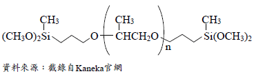 圖一、Kaneka有機矽改性聚醚分子結構