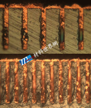 圖五、銅金屬填孔失效之光學影像