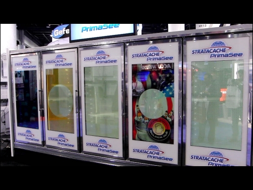 STRATACACHE展出取名為PrimaSee的透明LCD冰箱