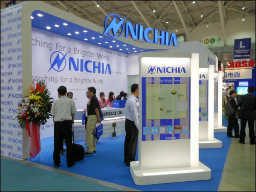 NICHIA攤位<br>NICHIA在現場展出全系列LED晶片與封裝技術