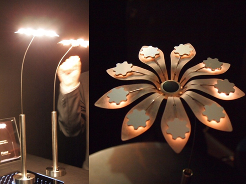 設計師以花朵為靈感的設計概念，名為Flumie，去除多餘的線材及散熱材料，具備Qi無線充電功能，並內建可點燈3小時的電池，可帶到各種地方及融入生活中的各種場景