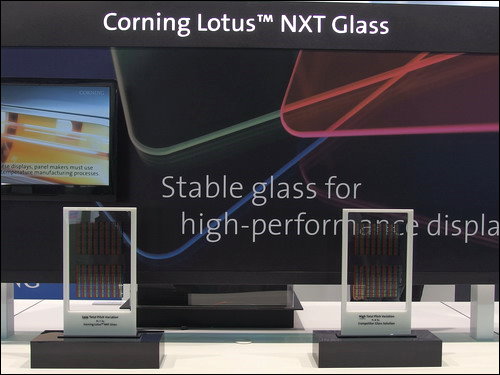 Corning展出高穩定性玻璃Lotus NXT玻璃，Total pitch variation performance 比現有產品優60%