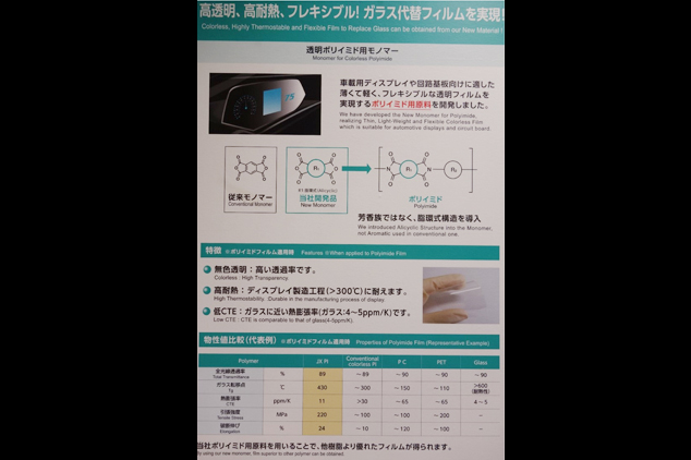 JX能源公司展示透明PI材料技術