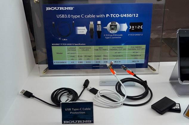 BOURNS 展出可應用於USB 3.0 Type C的P-TCO-U450/12