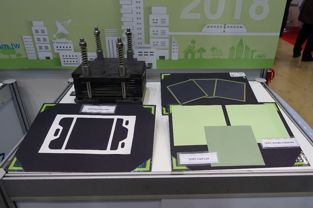 九豪精密今年展出SOFC陽極基板、半電池、全電池、300W電池堆及新型陶瓷基板