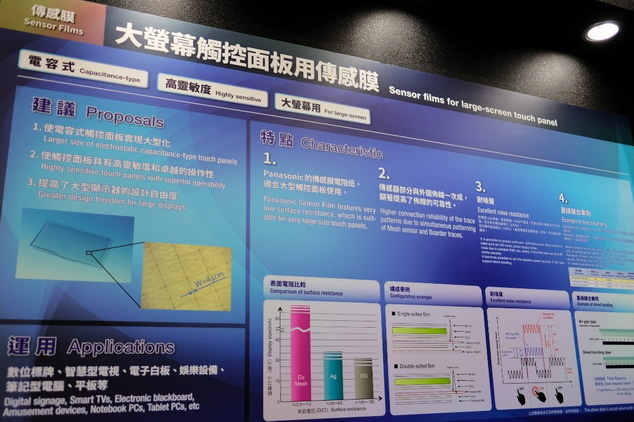 Panasonic介紹大螢幕觸控面板用感測膜的各項特點與應用