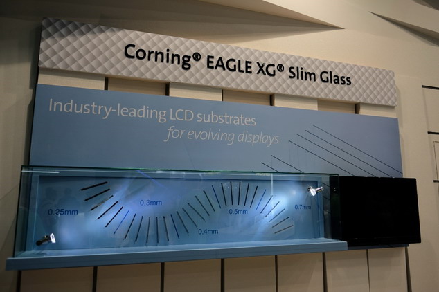 Corning康寧玻璃展示的 EAGLE XG Slim Glass