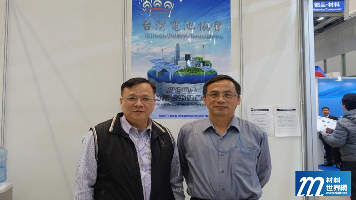 圖廿四、台灣電池協會李桐進理事長(左)；昇陽電池薛清水副總經理(右)一致肯定參展效益，認為Battery Japan是開拓國際市場的最佳平台