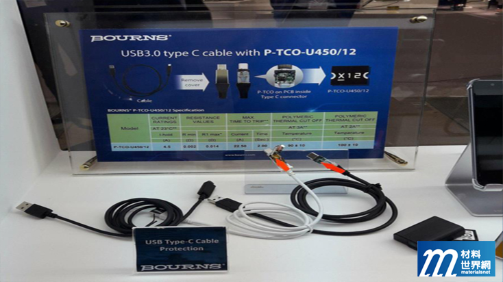 圖六、Bourns展出可應用於USB Type C的P-TCO-U450/12