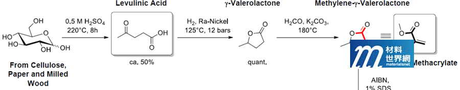 圖二、新生質單體Methylene-Valerolactone合成流程