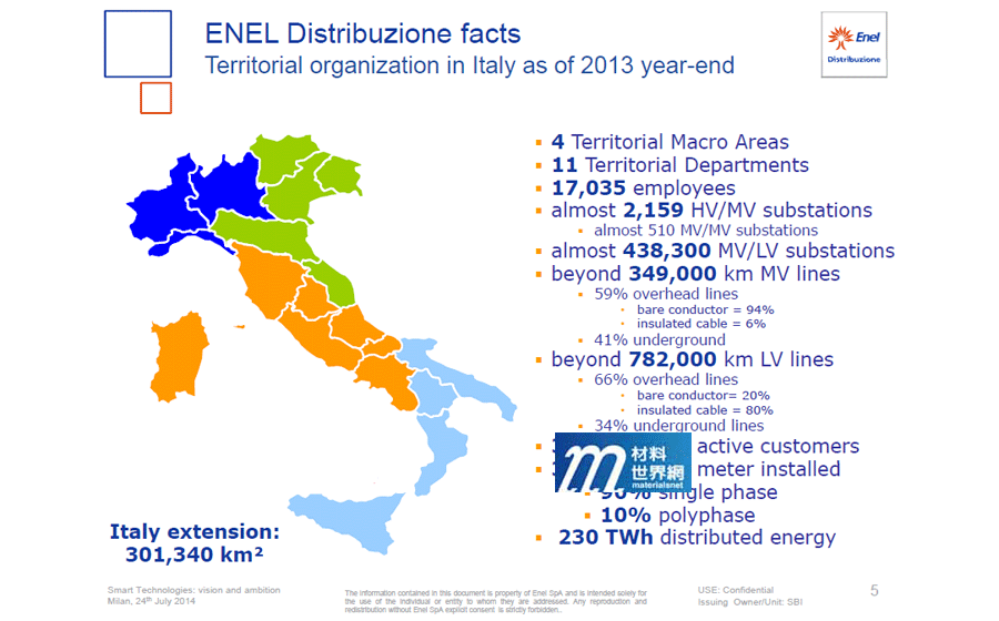 圖八、義大利Enel電力公司背景(含電表用戶數)