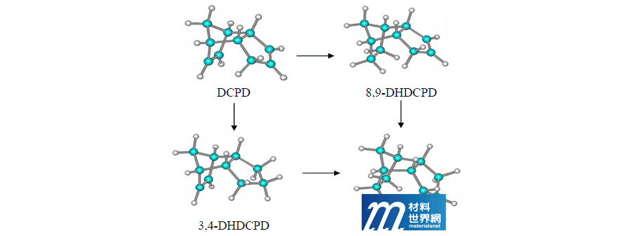 圖四、DCPD氫化反應路徑圖