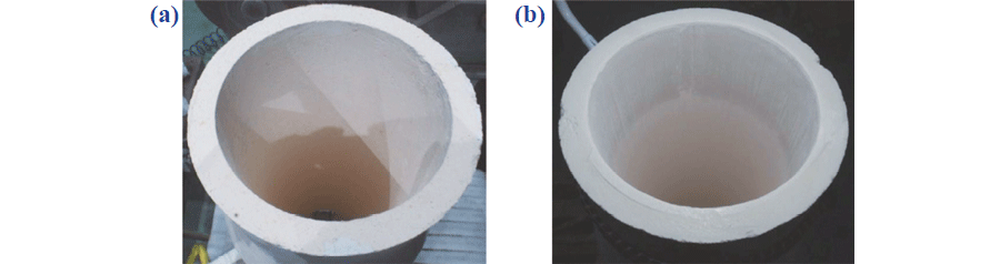 圖四、(a)改良前、(b)改良後之高溫陶瓷管表面粗