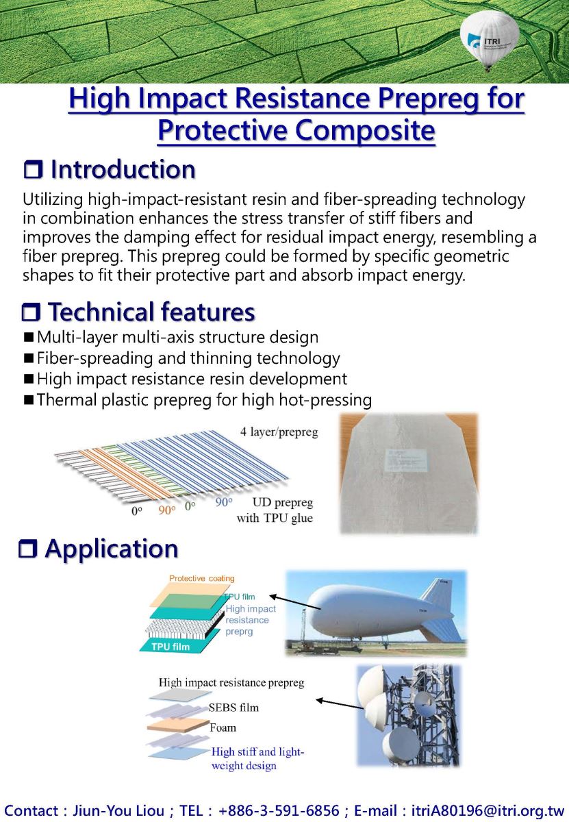 High Impact Resistance Prepreg for Protective Composite
